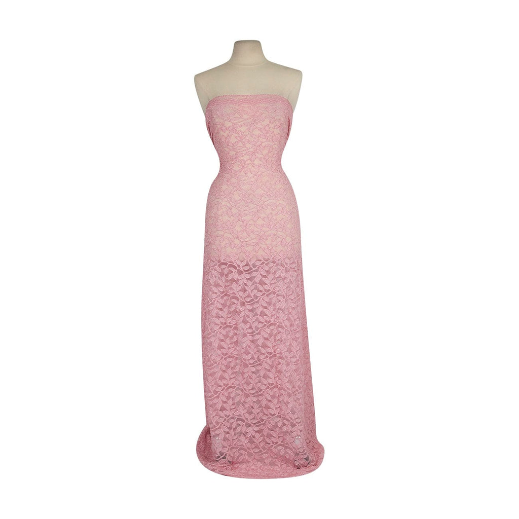 STRETCH CHERRY GLITTER LACE | 25107-GLITTER VIBRANT ROSE - Zelouf Fabrics