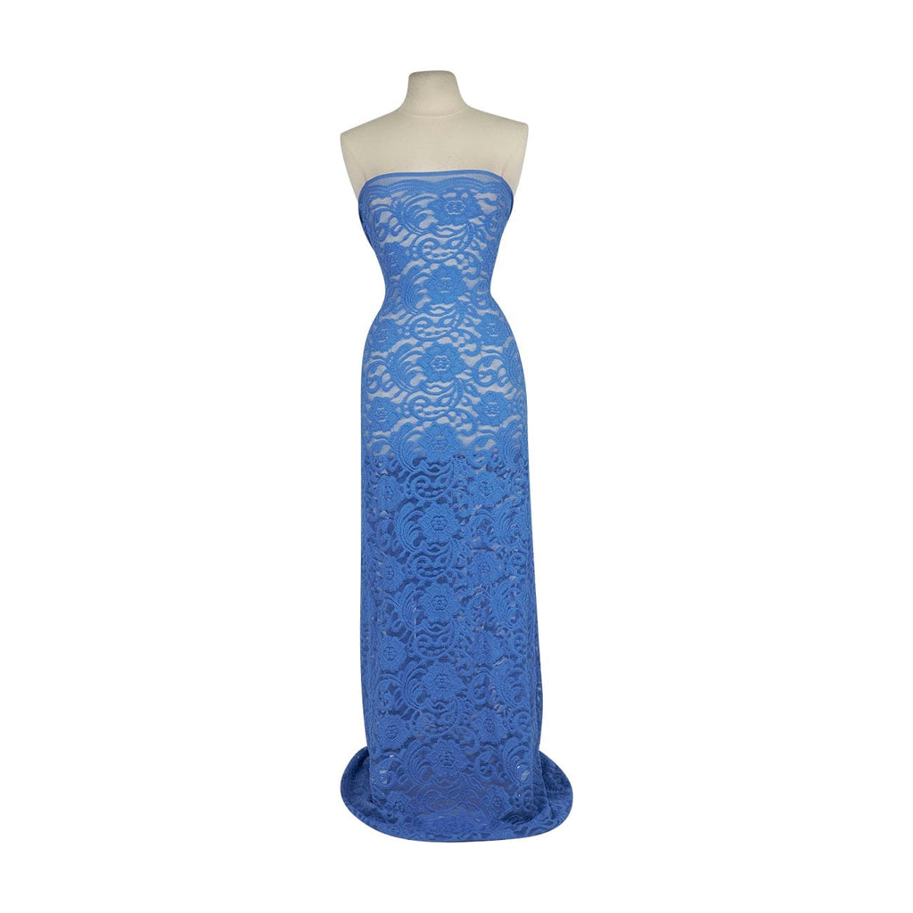 EVIE STRETCH LACE SOLID  | 26880-SOLID VIBRANT AZURE - Zelouf Fabrics