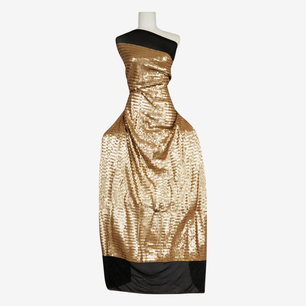 MARIANNE PAILETTE MESH  | 25271 ANTIQUE GOLD - Zelouf Fabrics