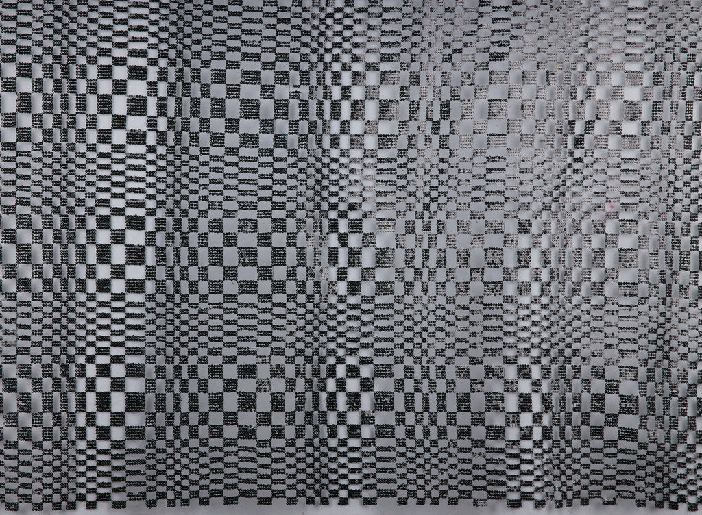 BLACK/BLACK | 25254 - AMOR SEQUIN CHECKER MESH - Zelouf Fabric