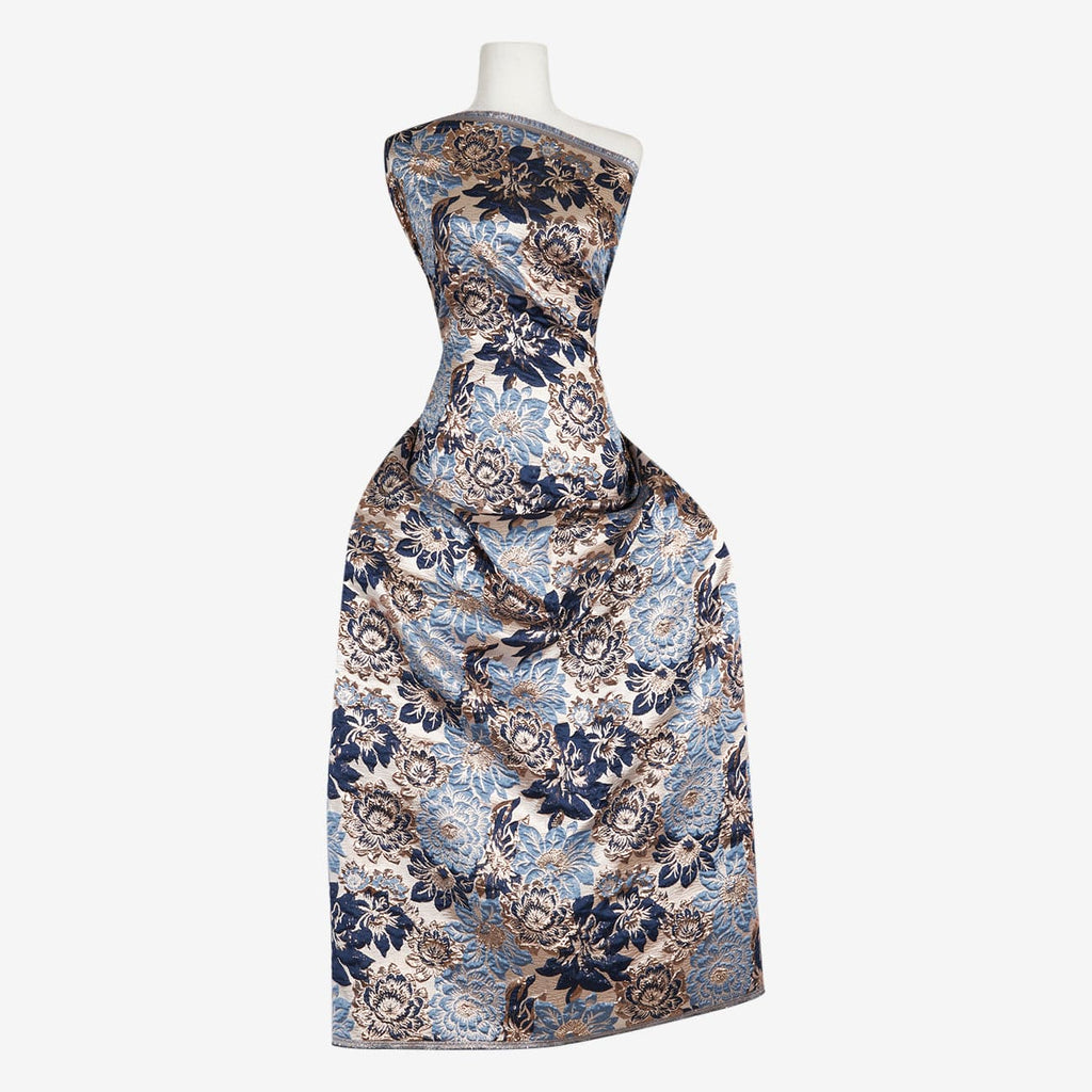 GIGI FLORAL LUREX JACQUARD  | 26103 RIVER COMBO - Zelouf Fabrics