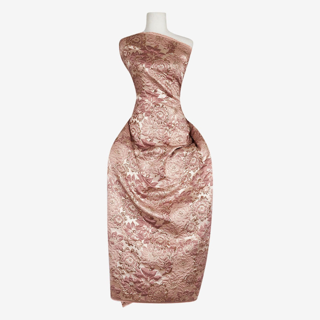 GIGI FLORAL LUREX JACQUARD  | 26103 ROSE COMBO - Zelouf Fabrics