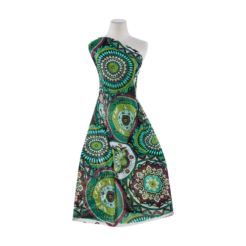 SHEER GREEN AFRICAN PRINT | 10045-631