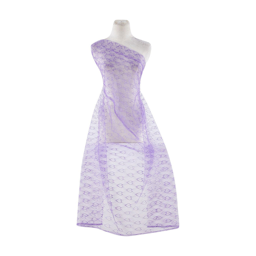 LILAC | 1006 - HEART JACQUARD MESH - Zelouf Fabrics