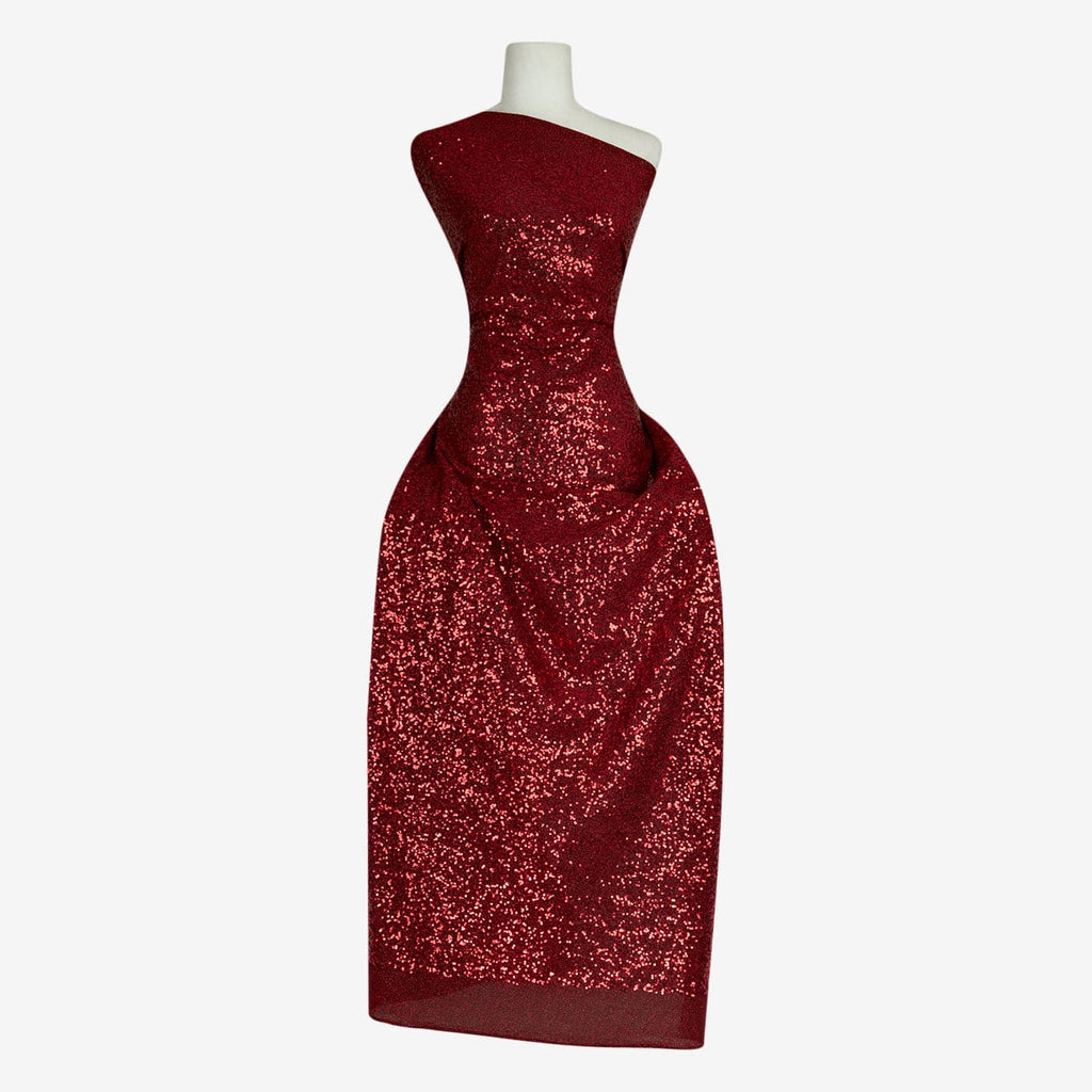 LYNN ALL OVER SEQUIN STRETCH KNIT  | 25626 ARRESTING WINE - Zelouf Fabrics