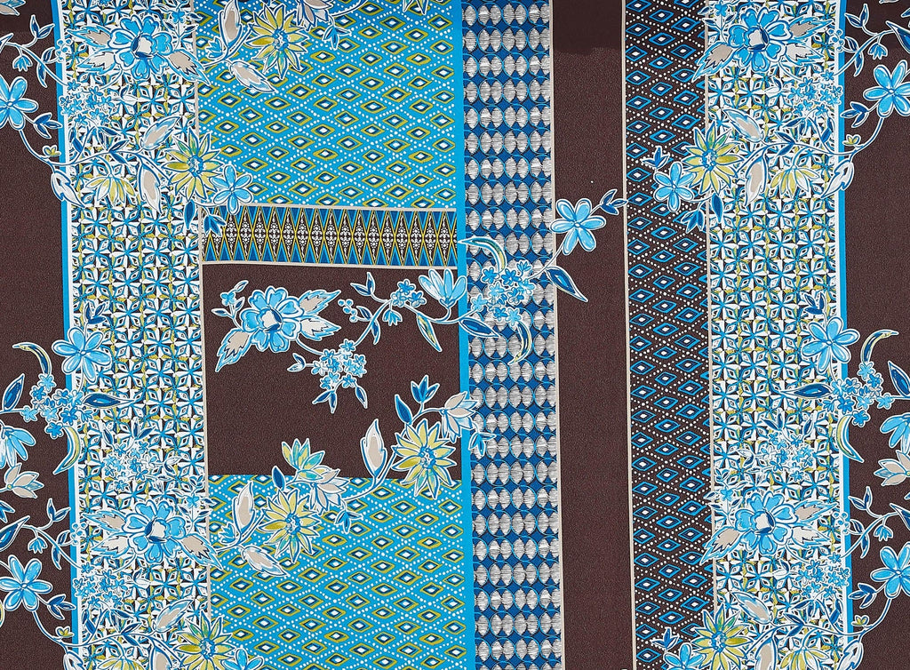 247 CHOC/TEAL | 10445-4099 - KOSHIBO PRINT - Zelouf Fabrics