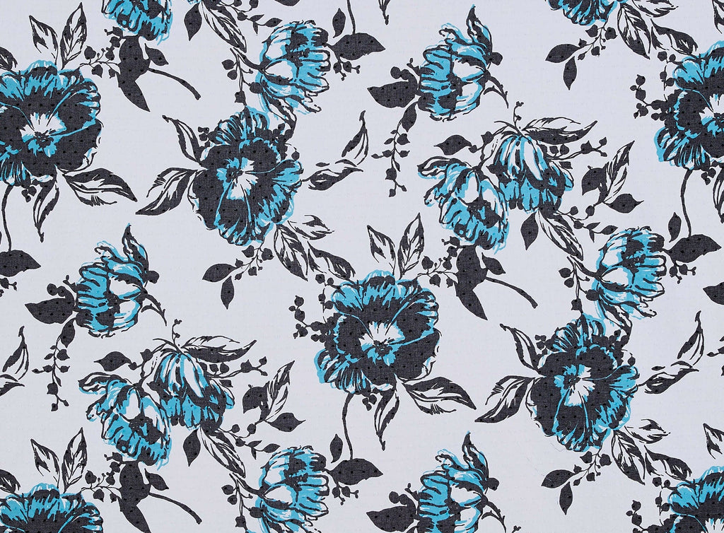 149 WHT/TURQ | 10548-5574 - SWISS DOT PRINT - Zelouf Fabrics