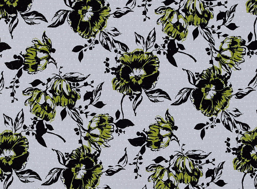 179 WHT/LIME | 10548-5574 - SWISS DOT PRINT - Zelouf Fabrics