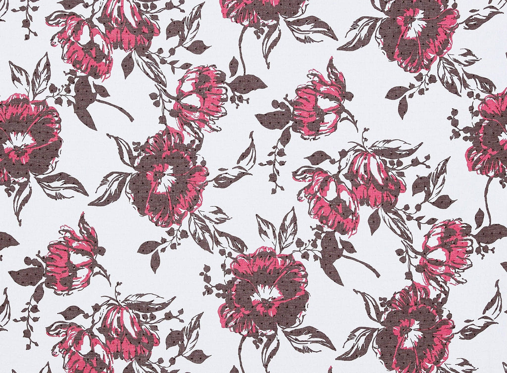 182 WHT/CORAL | 10548-5574 - SWISS DOT PRINT - Zelouf Fabrics