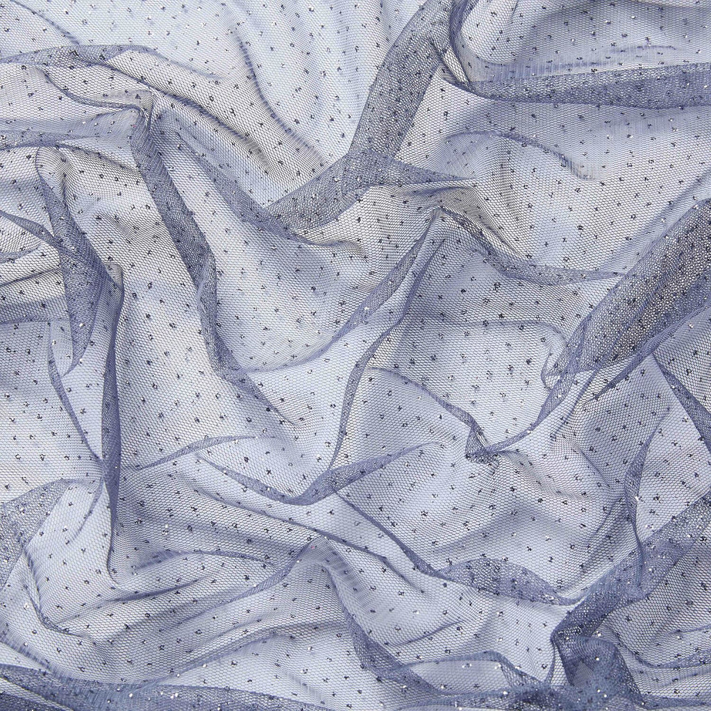 SHEER GLITTER TULLE | 1061 GREY TWO - Zelouf Fabrics