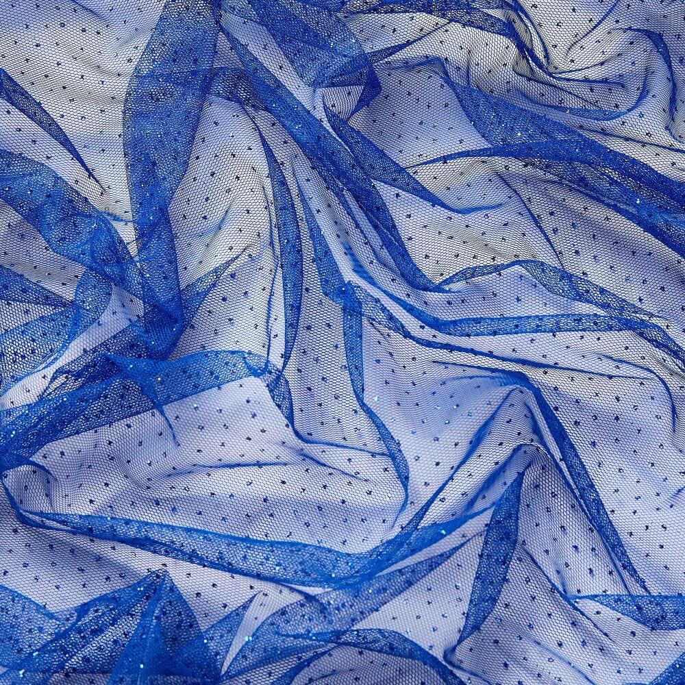 NEON ROYAL SALSA | 1061-BLUE - TULLE W/GLITTER - Zelouf Fabrics