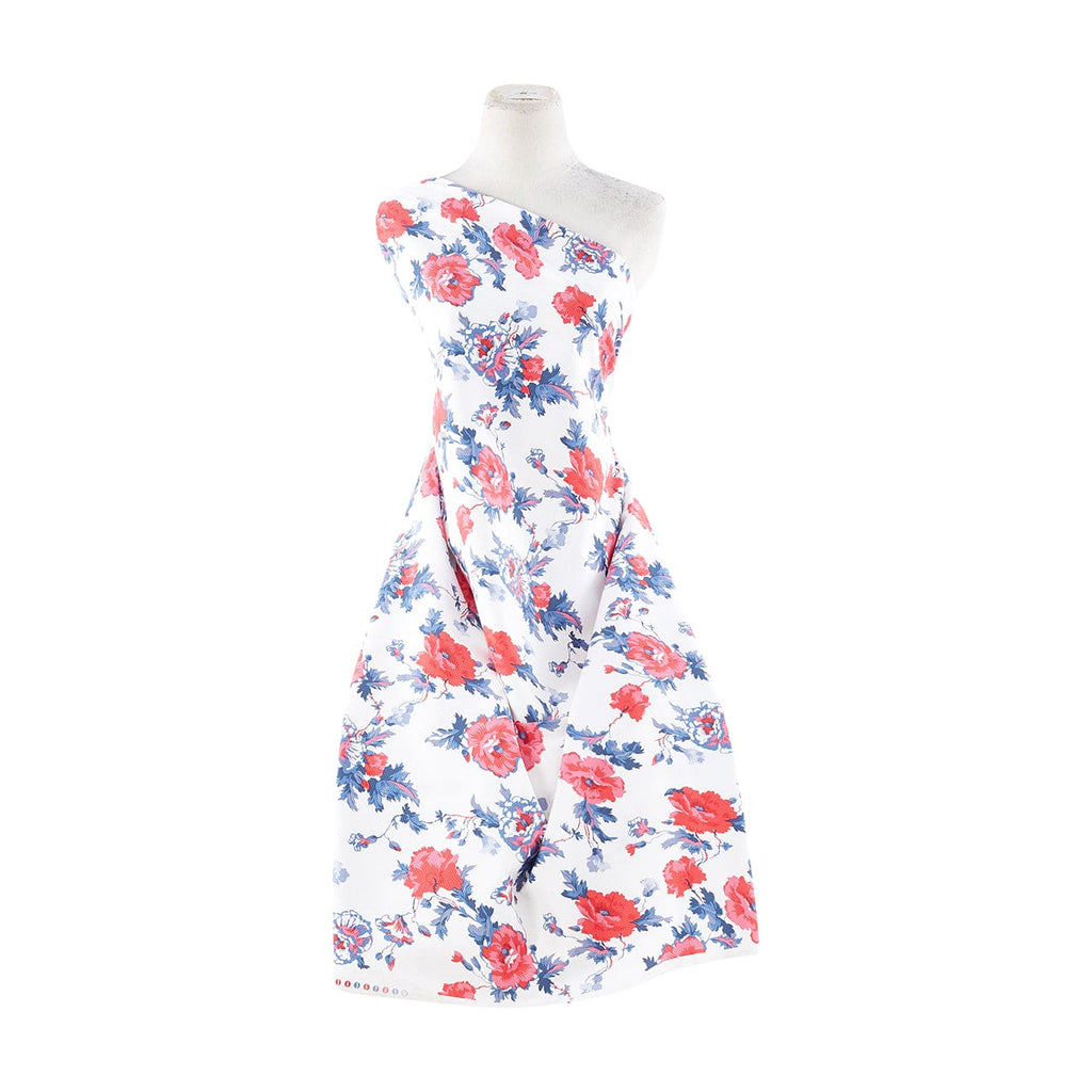 137 WHT/FUSH | 10670-5193 - BOTANICAL PIQUE PRINT - Zelouf Fabrics