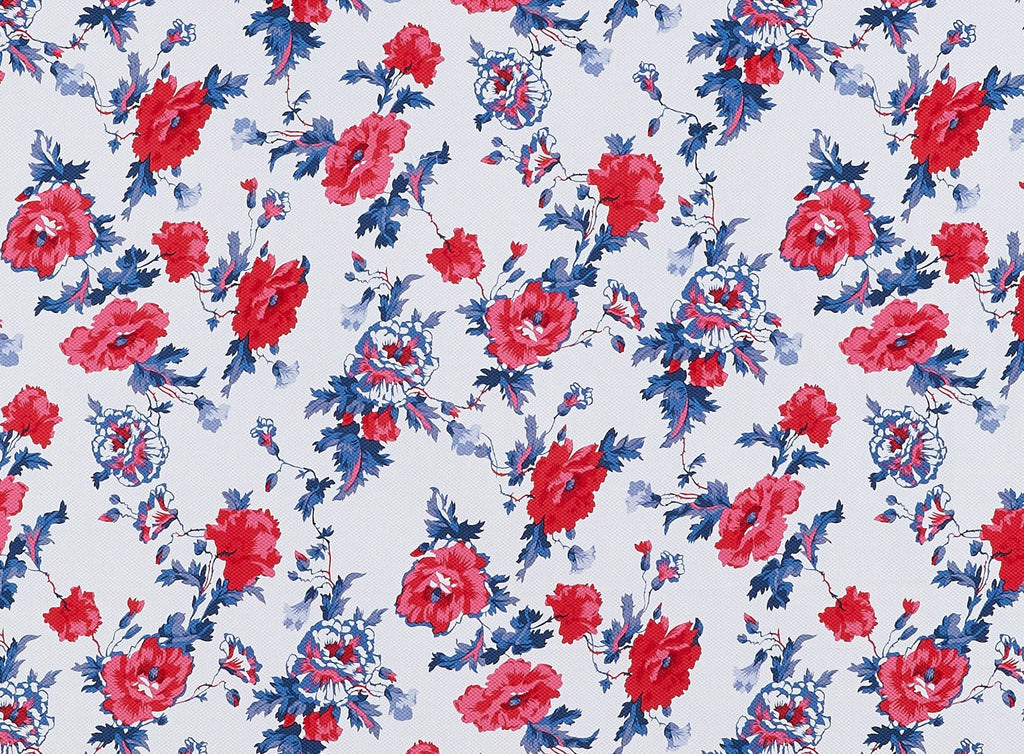 137 WHT/FUSH | 10670-5193 - BOTANICAL PIQUE PRINT - Zelouf Fabrics