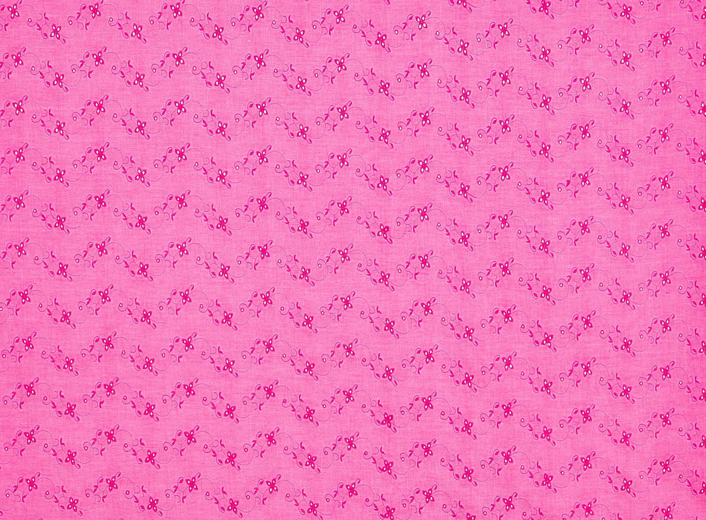 331 VIVID PINK | 10711-5554 - FLORAL EMBROIDERY EYELETS - Zelouf Fabrics