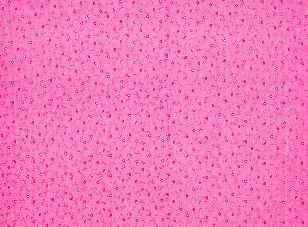 331 VIVID PINK | 10712-5554 - FLORAL EMBROIDERY EYELETS - Zelouf Fabrics