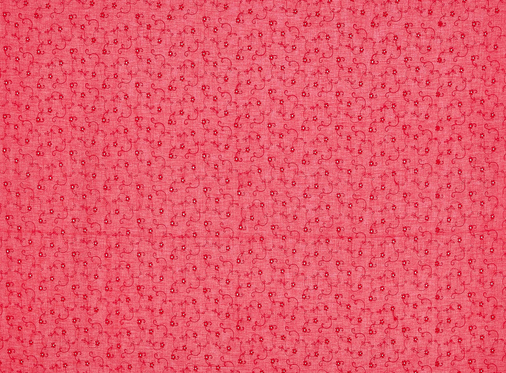 333 SKITTLE RED | 10712-5554 - FLORAL EMBROIDERY EYELETS - Zelouf Fabrics