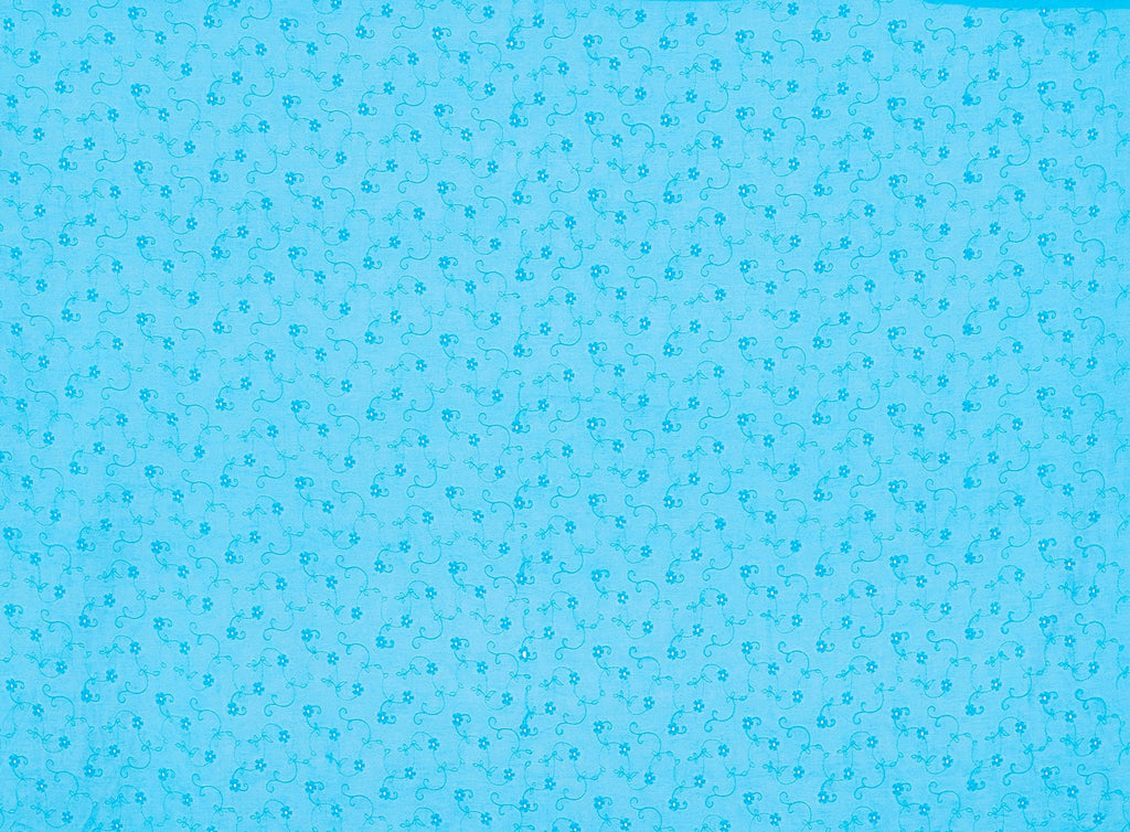 444 BAHAMA BLUE | 10712-5554 - FLORAL EMBROIDERY EYELETS - Zelouf Fabrics