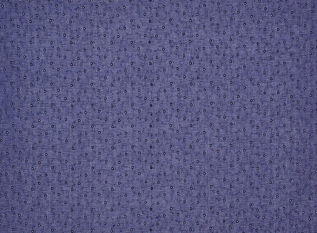 449 SAILOR NAVY | 10712-5554 - FLORAL EMBROIDERY EYELETS - Zelouf Fabrics