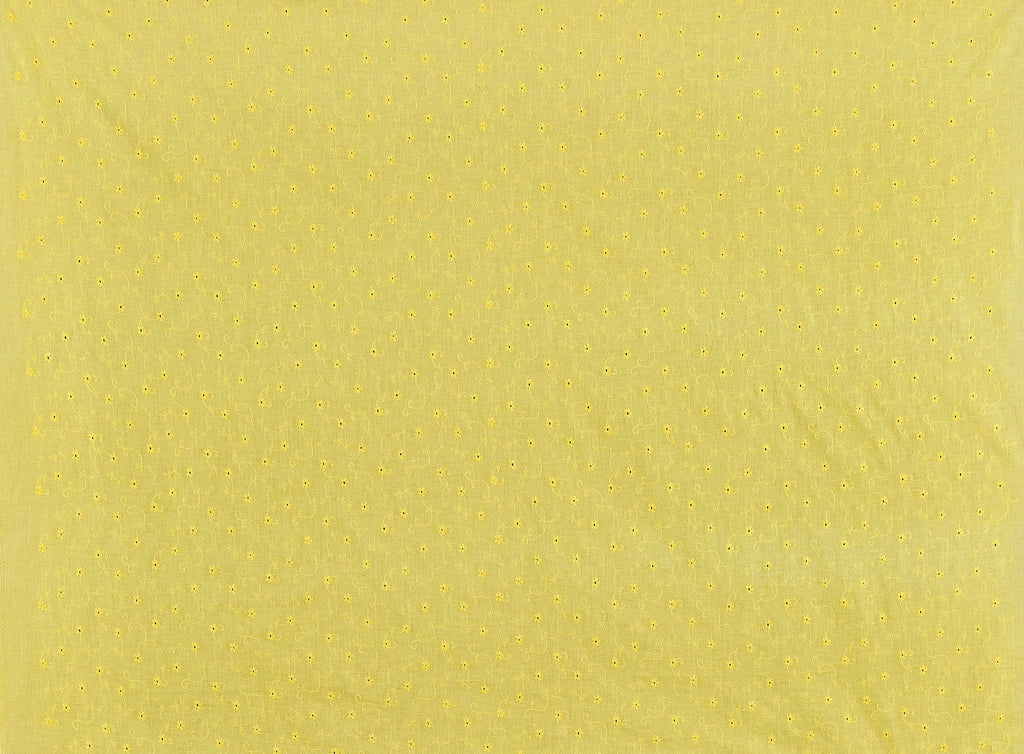 555 SUNNY YELLO | 10712-5554 - FLORAL EMBROIDERY EYELETS - Zelouf Fabrics