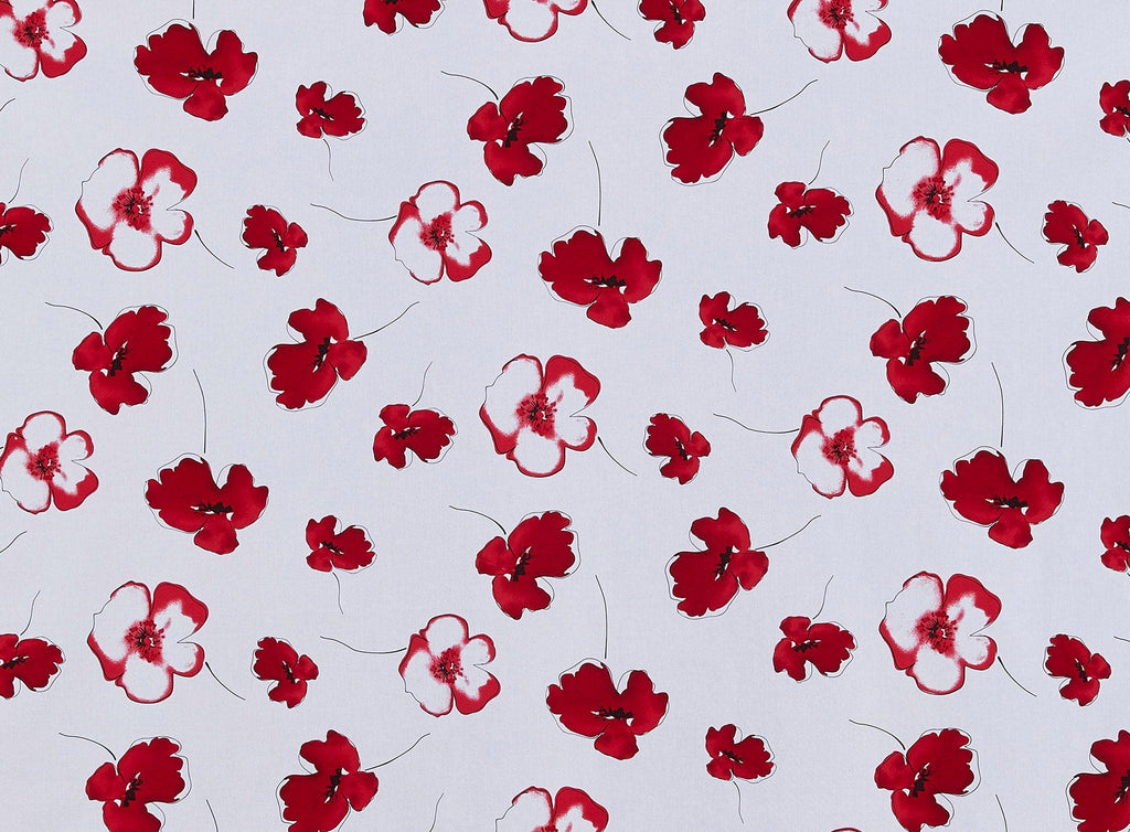 139 WHT/RED | 10751-5551 - STRETCH POPLIN PRINT - Zelouf Fabrics