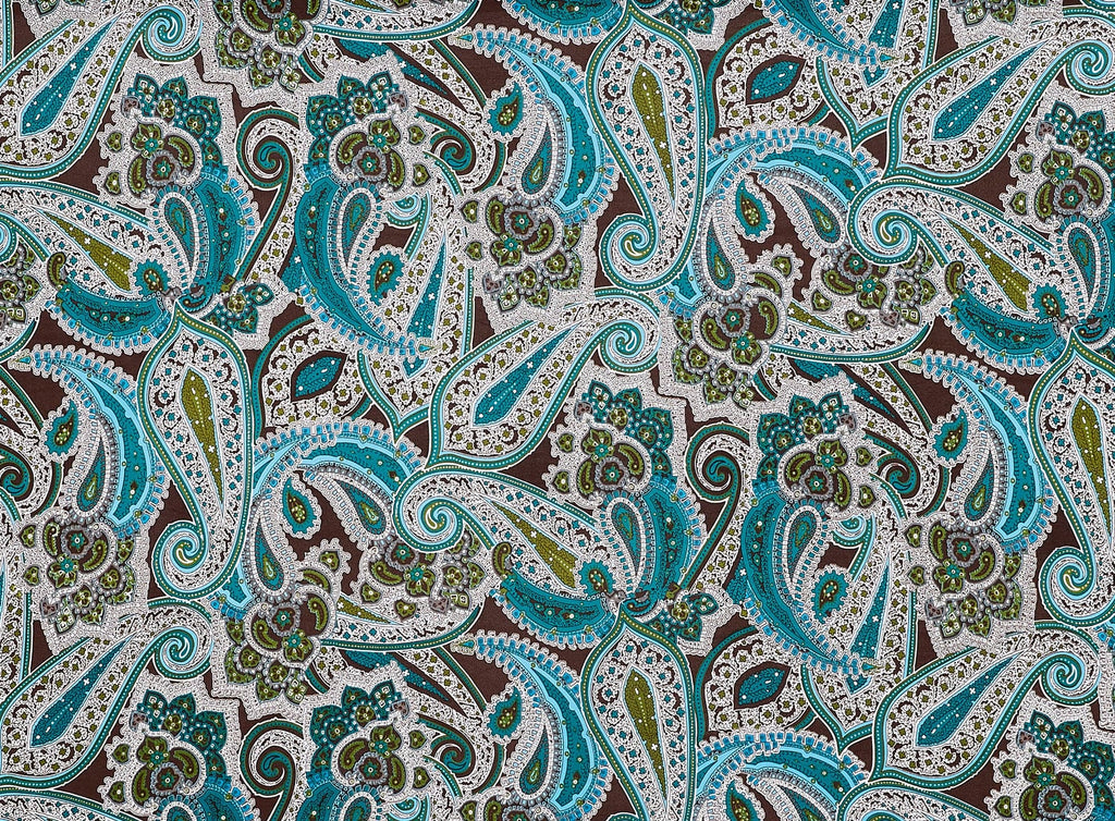 247 BRN/TURQ | 10843-1181 - PRINT ON ITY - Zelouf Fabrics