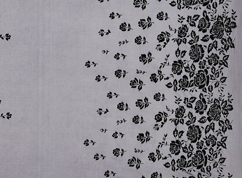 SHEER MATTE JERSEY W/BLK FLOCKED  | 10897-631  - Zelouf Fabrics