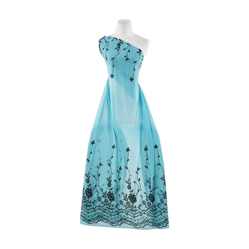 SHEER MATTE JERSEY W/BLK FLOCKED  | 10898-631