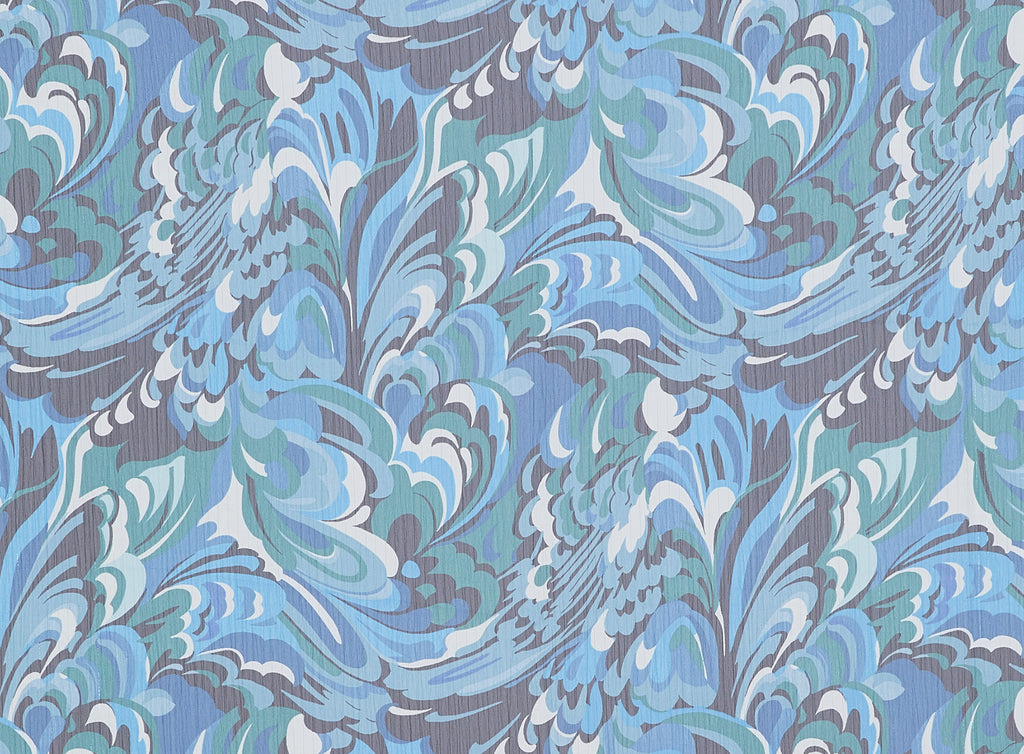 YORYU PRINT W/VARIEGATED SLIVER LUREX STRIPE  | 10901-8201  - Zelouf Fabrics