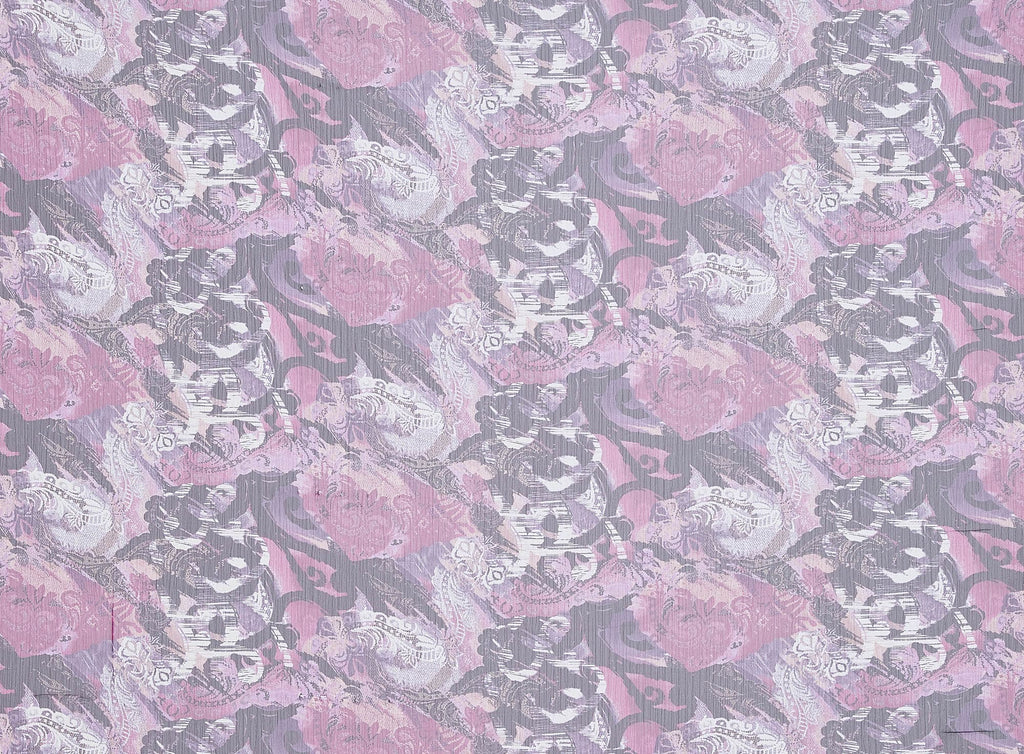 YORYU PRINT W/VARIGATED SLIVER LUREX STRIPE  | 10906-8201  - Zelouf Fabrics