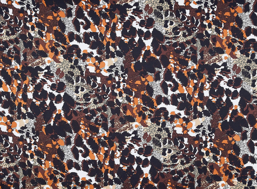 291 CARAMEL/BLK | 10940-404 - PRINT ON CHARMEUSE - Zelouf Fabrics
