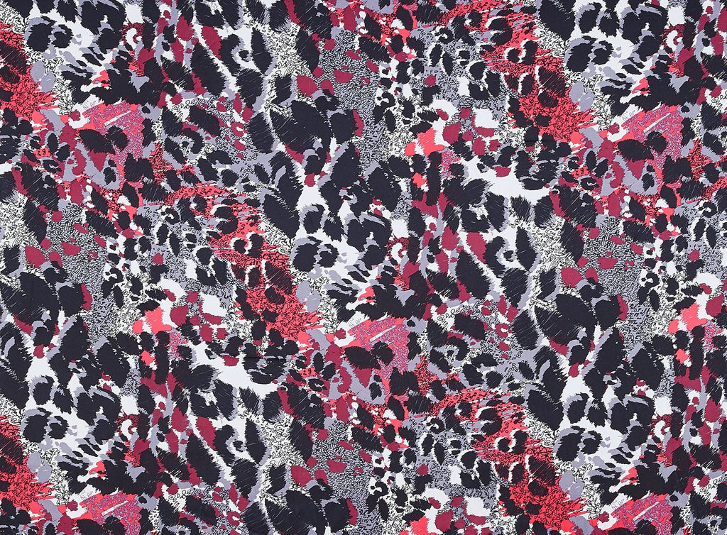 390 RED/BLK | 10940-404 - PRINT ON CHARMEUSE - Zelouf Fabrics