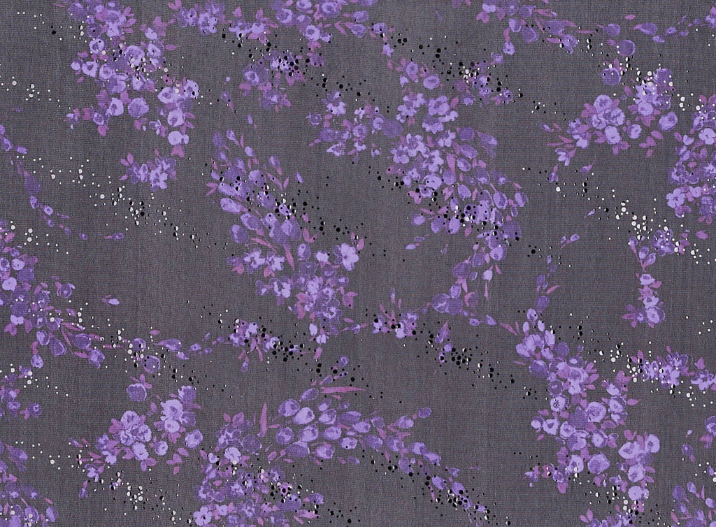 966 BLK/PURP | 10946-4071 - POLY TRIPLE MESH PRINT W/BLACK TRANS - Zelouf Fabrics