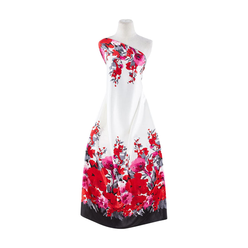 133 OWHT/RED | 10947-404 - PRINT ON CHARMEUSE - Zelouf Fabrics