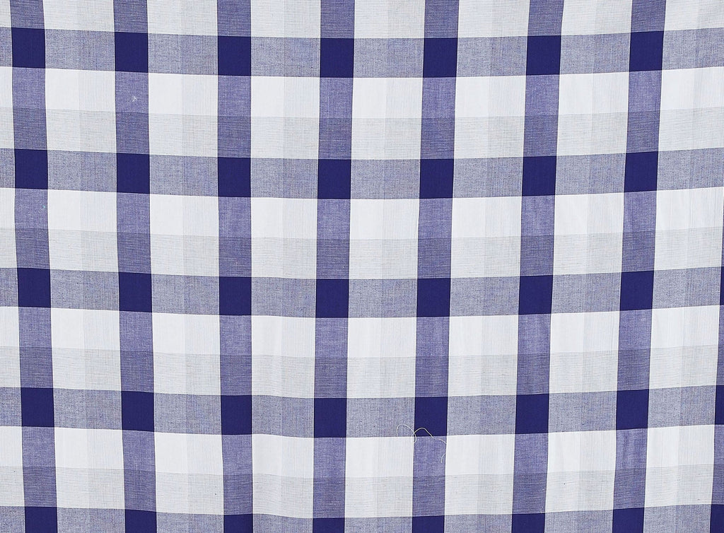 141 WHT/NAVY | 11036-5166 - STRETCH POPLIN YARN DYE - Zelouf Fabrics