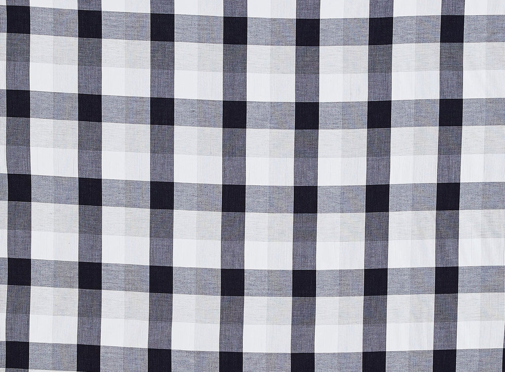191 WHT/BLK | 11036-5166 - STRETCH POPLIN YARN DYE - Zelouf Fabrics