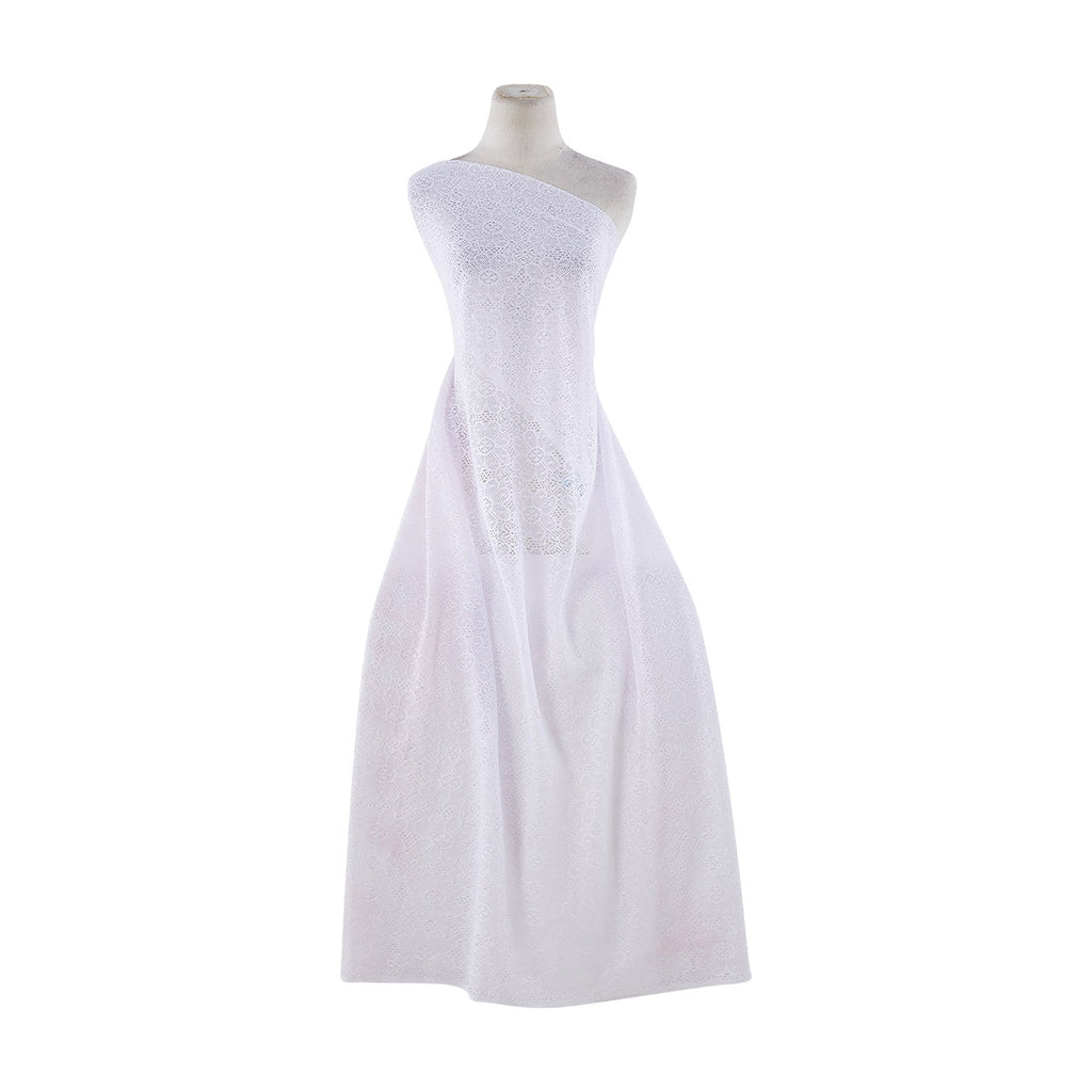 FLORAL KNIT LACE PRINT  | 11046-3227 111 WHITE - Zelouf Fabrics