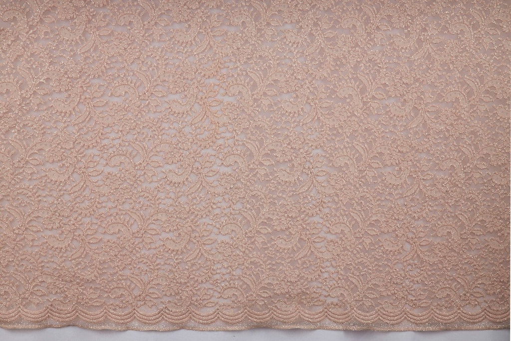 BLUSH SHADOW/SIL | 24396 - DALLI FLORAL LACE W/GLITTER - Zelouf Fabric