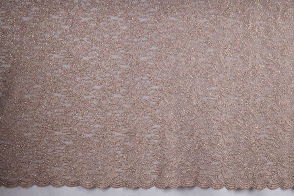 DALLI FLORAL LACE W/GLITTER  | 24396 TAUPE MIST - Zelouf Fabrics