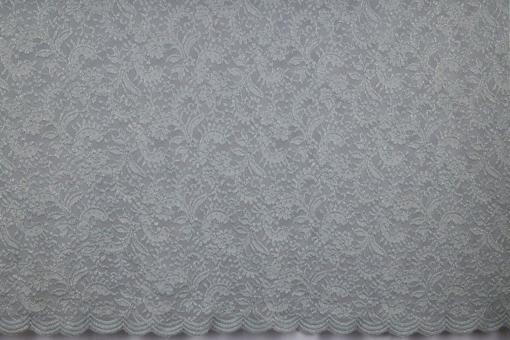 DALLI FLORAL LACE W/GLITTER  | 24396 SAGE MIST - Zelouf Fabrics