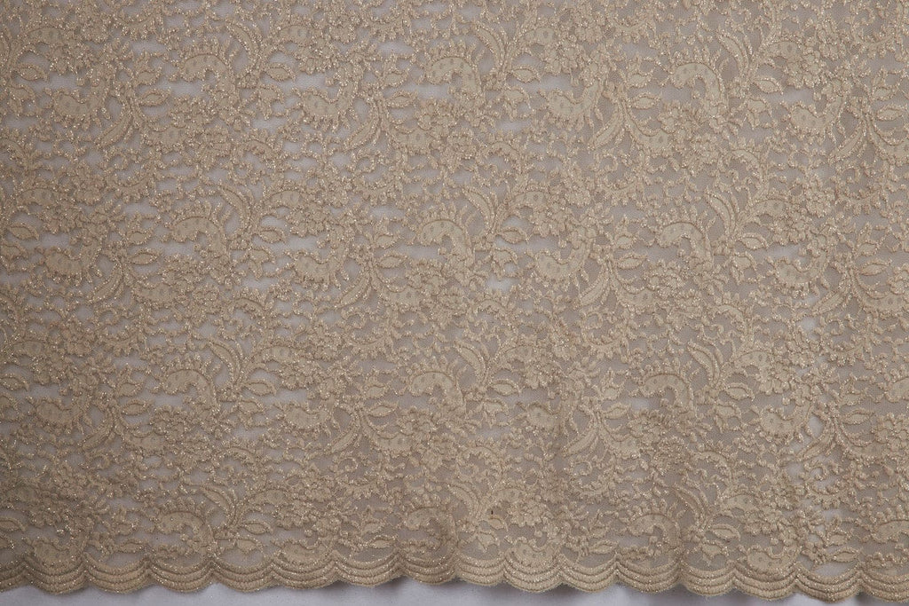DALLI FLORAL LACE W/GLITTER  | 24396 SAND MIST - Zelouf Fabrics