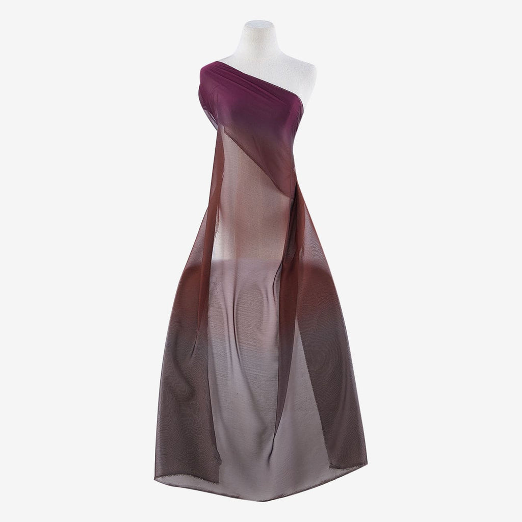 WINE/COPER/GREY | 1113-946 - DOUBLE OMBRE ON CATIONIC CHIFFON - Zelouf Fabrics