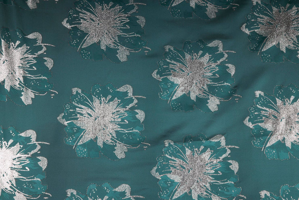 MAJESTIC PINE | 24415 - GINGER FLOWER LUREX JACQUARD - Zelouf Fabric