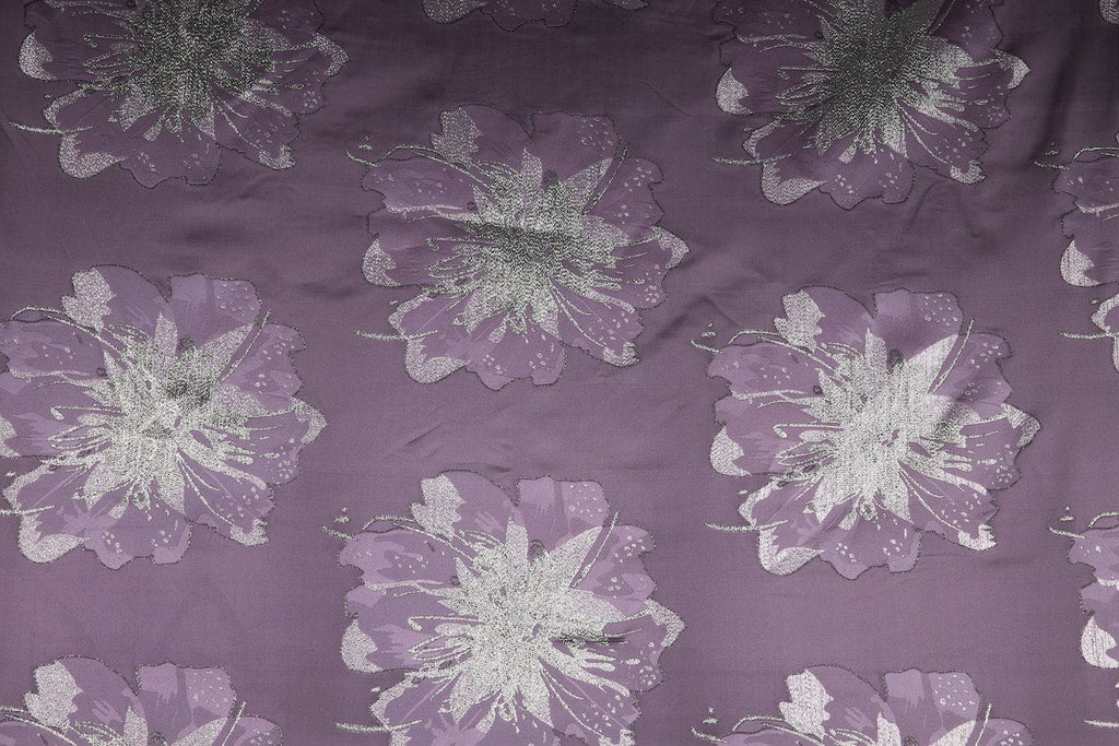 GINGER FLOWER LUREX JACQUARD  | 24415 LILAC SHADOW - Zelouf Fabrics