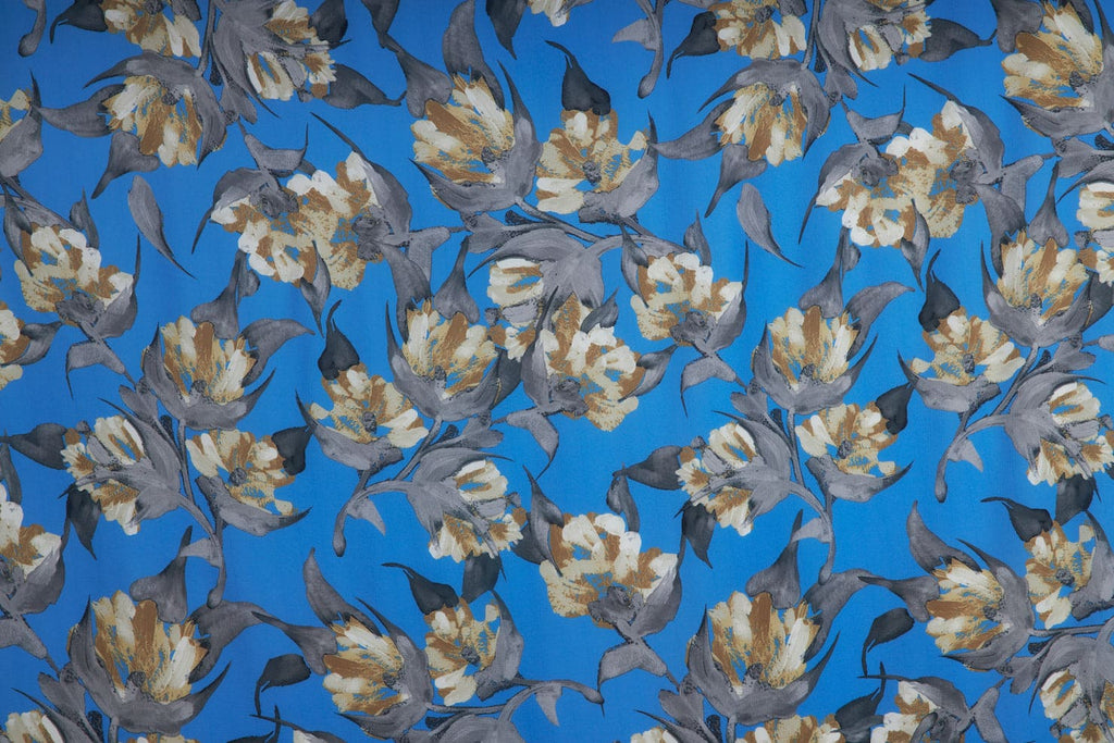 405 BLUE/GOLD | 53455-1323DP - ZS1803NNNN PRINT BELLE CREPE - Zelouf Fabric