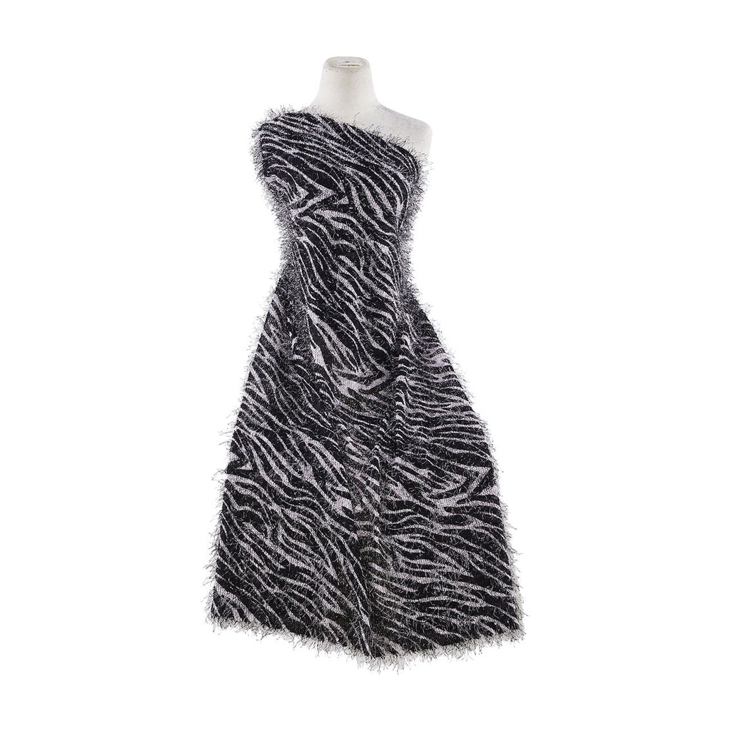 191 WHT/BLK | 11480-3240 - PRINT KNIT LASHES - Zelouf Fabrics