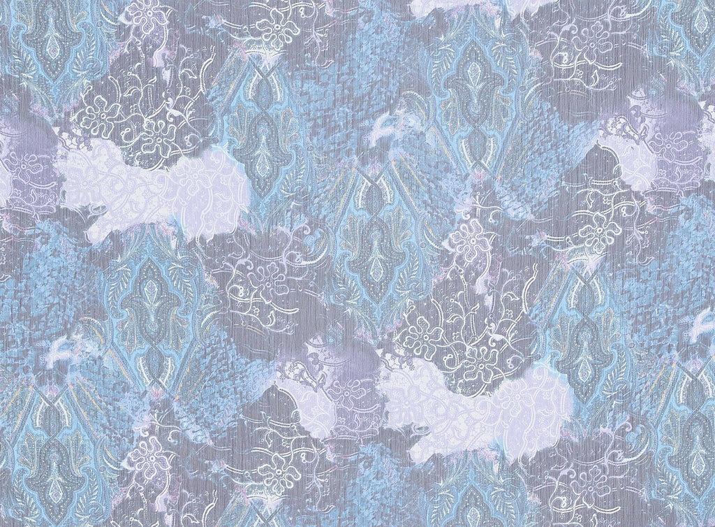 YORYU PRINT W/EVEN SLIVER LUREX STRIPE  | 11485-4613  - Zelouf Fabrics