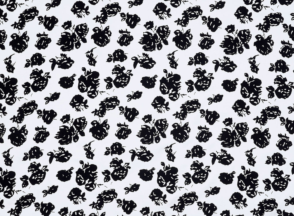 ASHLEY CHARMESUE SOLID W/BLACK FLOCKED  | 11496-7306F  - Zelouf Fabrics