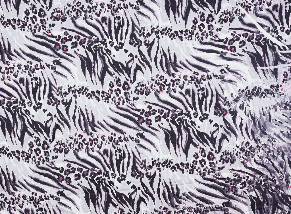 093 GREY/BLK | 11513-7311 - DANIELLE STRETCH SATIN PRINT - Zelouf Fabrics