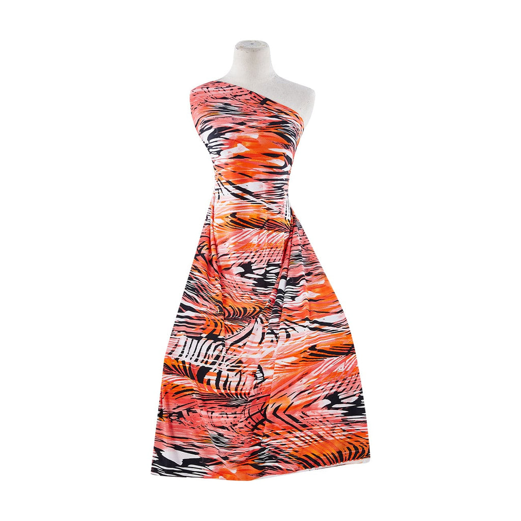 PRINT ON ITY  | 11521-1181 988 BLK/CORAL - Zelouf Fabrics