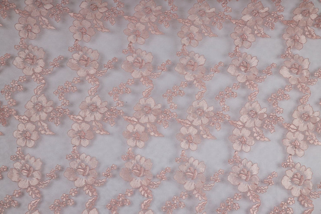 ROSE MIST | 24871 - UNDER THE SEA CORDED EMBROIDERY LACE MESH - Zelouf Fabric